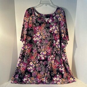 Denim & Co Purple Floral 2x